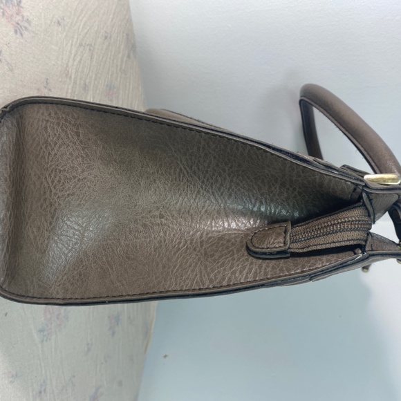 Vintage Cornell brown Faux Leather Handbag Shoulder Purse Structured - Picture 5 of 6